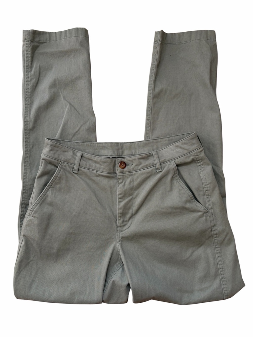 L.L.Bean Khaki Sage Green Cotton Chino Pants Straight Leg Casual Classic Minimal